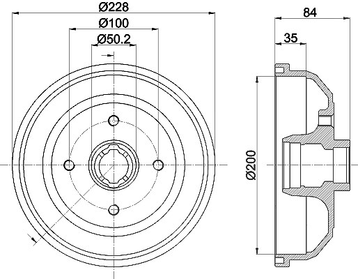 Hella Bremstrommel [Hersteller-Nr. 8DT355301-161] für Chevrolet, Opel, Vauxhall