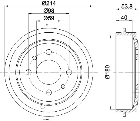 Hella Bremstrommel [Hersteller-Nr. 8DT355300-081] für Fiat, Lancia, Ford