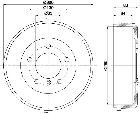 Hella Bremstrommel [Hersteller-Nr. 8DT355301-141] für Mercedes-Benz, Puch
