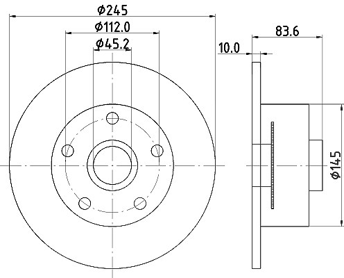 Hella 1x Bremsscheibe [Hersteller-Nr. 8DD355120-151] für Audi