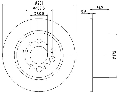 Hella Bremsscheibe [Hersteller-Nr. 8DD355100-891] für Volvo