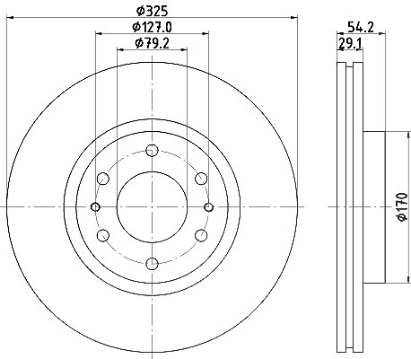 Hella 1x Bremsscheibe [Hersteller-Nr. 8DD355117-021] für Isuzu, Chevrolet, Saab