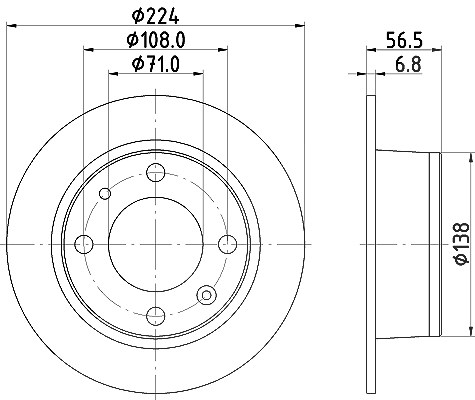 Hella Bremsscheibe [Hersteller-Nr. 8DD355100-681] für Citroën