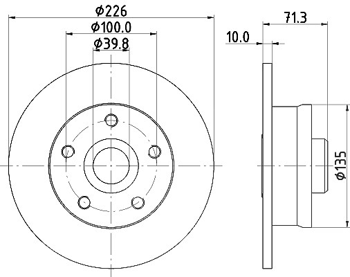 Hella 1x Bremsscheibe [Hersteller-Nr. 8DD355113-411] für VW, Seat