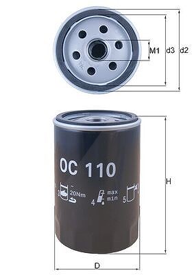 Mahle Ölfilter [Hersteller-Nr. OC110] für Mercedes-Benz