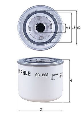 Mahle Ölfilter [Hersteller-Nr. OC222] für Alfa Romeo, Volvo, Lancia