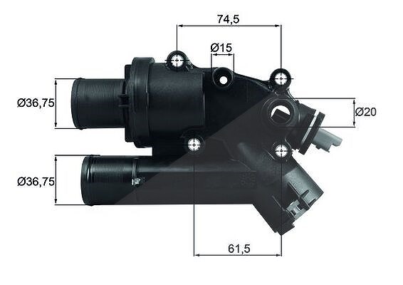 Mahle Thermostat, Kühlmittel [Hersteller-Nr. TH4683] für Jaguar, Ford, Citroën, Mitsubishi, Fiat, Land Rover, Lancia, Peugeot