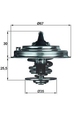 Mahle Thermostat mit Dichtung 87 °C [Hersteller-Nr. TX3487D] für Audi