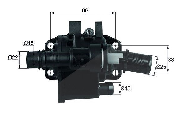 Mahle Thermostat mit Dichtung [Hersteller-Nr. TH4283] für Peugeot, Toyota, Mazda, Ford, Suzuki, Citroën