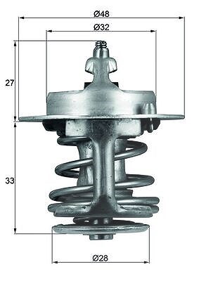 Mahle Thermostat ohne Dichtung [Hersteller-Nr. TX6383] für Toyota, Nissan, Kia, Daihatsu, Hyundai, Geely