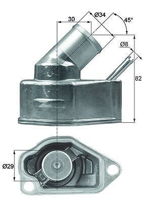 Mahle Thermostat mit Dichtung [Hersteller-Nr. TI1092] für Opel, Vauxhall