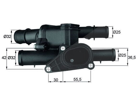 Mahle Thermostat mit Dichtung [Hersteller-Nr. TM1105] für VW, Audi, Skoda