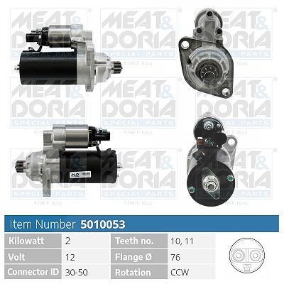 Meat & Doria Starter [Hersteller-Nr. 5010053] für Audi, Seat, Skoda, VW