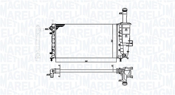 Magneti Marelli Kühler, Motorkühlung [Hersteller-Nr. 350213193900] für Peugeot