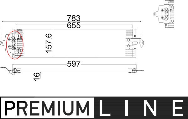Mahle Ölkühler, Automatikgetriebe [Hersteller-Nr. CLC49000P] für Porsche, Audi, VW