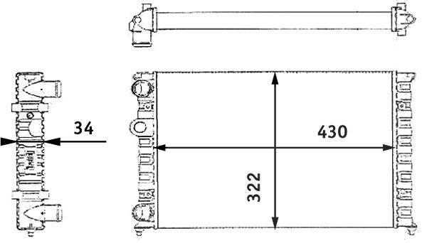 Mahle Kühler, Motorkühlung [Hersteller-Nr. CR364000S] für VW