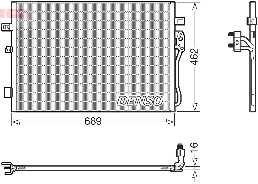 Denso Kondensator, Klimaanlage [Hersteller-Nr. DCN09145] für Dodge, Fiat