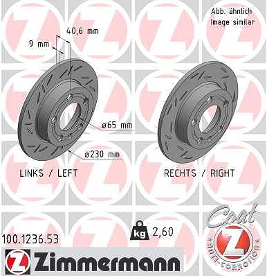 Zimmermann Bremsscheibe [Hersteller-Nr. 100.1236.53] für Audi, VW, Skoda, Seat