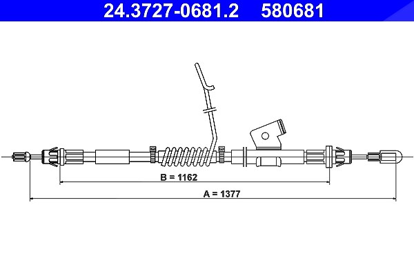 Ate Seilzug, Feststellbremse [Hersteller-Nr. 24.3727-0681.2] für Ford