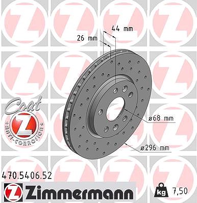Zimmermann Bremsscheibe [Hersteller-Nr. 470.5406.52] für Renault