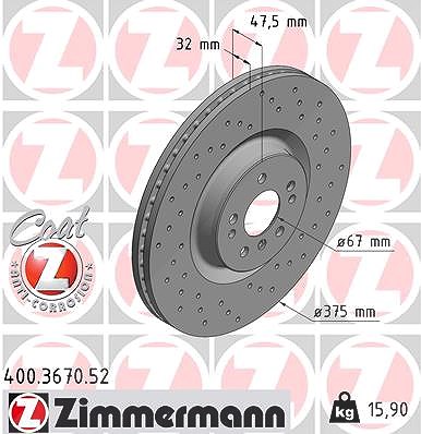 Zimmermann Bremsscheibe [Hersteller-Nr. 400.3670.52] für Mercedes-Benz