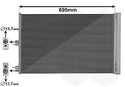 Van Wezel Kondensator, Klimaanlage [Hersteller-Nr. 30015705] für Mercedes-Benz