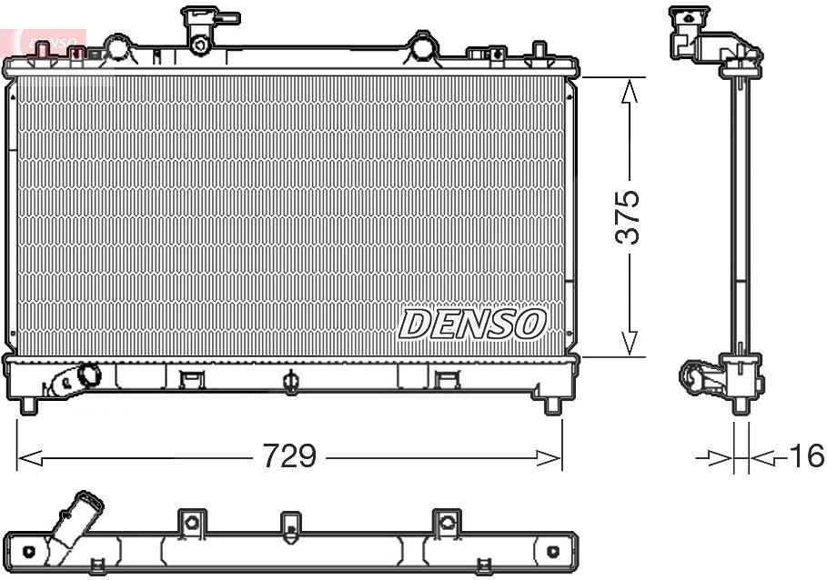 Denso Kühler, Motorkühlung [Hersteller-Nr. DRM44038] für Mazda