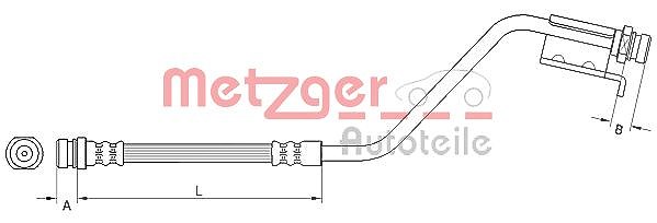 Metzger Autoteile Bremsschlauch [Hersteller-Nr. 4110825] für Hyundai, Kia