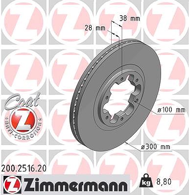 Zimmermann Bremsscheibe [Hersteller-Nr. 200.2516.20] für Nissan, Infiniti
