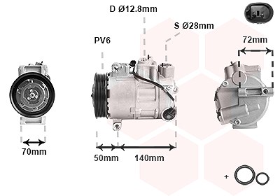 Van Wezel Kompressor, Klimaanlage [Hersteller-Nr. 3001K714] für Mercedes-Benz
