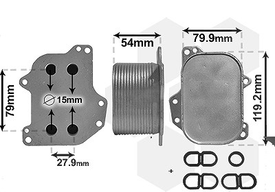 Van Wezel Ölkühler, Motoröl [Hersteller-Nr. 03013701] für Seat, Audi, Man, VW, Skoda