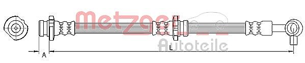 Metzger Autoteile Bremsschlauch [Hersteller-Nr. 4110848] für Nissan