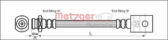Metzger Autoteile Bremsschlauch [Hersteller-Nr. 4112525] für Nissan