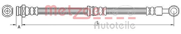 Metzger Autoteile Bremsschlauch [Hersteller-Nr. 4110744] für Peugeot, Mitsubishi, Citroën