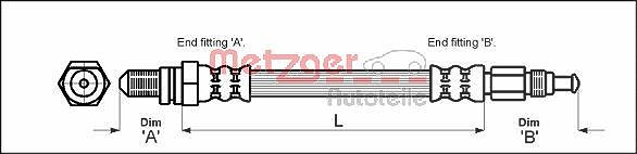 Metzger Autoteile Bremsschlauch [Hersteller-Nr. 4114804] für Ford