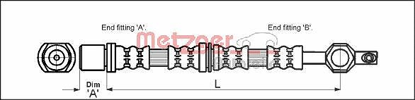 Metzger Autoteile Bremsschlauch [Hersteller-Nr. 4113666] für Toyota