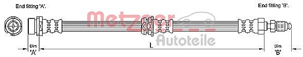 Metzger Autoteile Bremsschlauch [Hersteller-Nr. 4110240] für Mazda, Ford