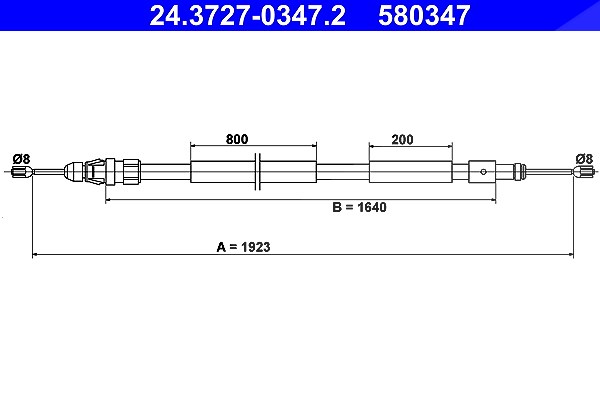 Ate Seilzug, Feststellbremse [Hersteller-Nr. 24.3727-0347.2] für Citroën, Peugeot