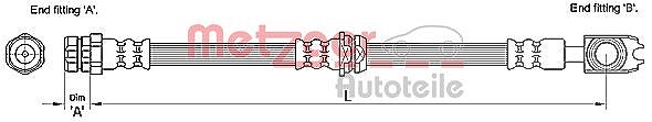 Metzger Autoteile Bremsschlauch Vorderachse [Hersteller-Nr. 4110247] für VW
