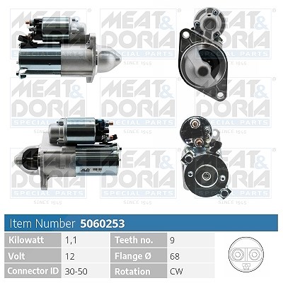 Meat & Doria Starter [Hersteller-Nr. 5060253] für Opel, Vauxhall, Alfa Romeo, Fiat, Chevrolet