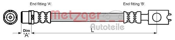 Metzger Autoteile Bremsschlauch [Hersteller-Nr. 4110262] für Audi