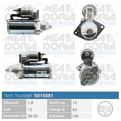 Meat & Doria Starter [Hersteller-Nr. 5015081] für Chevrolet, Vauxhall, Opel