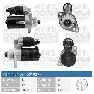 Meat & Doria Starter [Hersteller-Nr. 5010277] für Seat, VW, Skoda, Audi