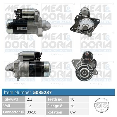 Meat & Doria Starter [Hersteller-Nr. 5035237] für Opel, Vauxhall, Renault, Nissan