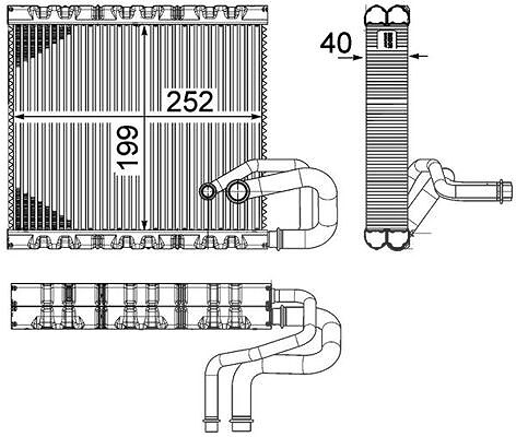 Mahle Verdampfer, Klimaanlage [Hersteller-Nr. AE106000P] für Audi, VW, Mercedes-Benz