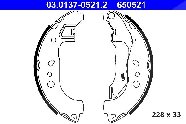 Ate Bremsbackensatz [Hersteller-Nr. 03.0137-0521.2] für Skoda, Seat
