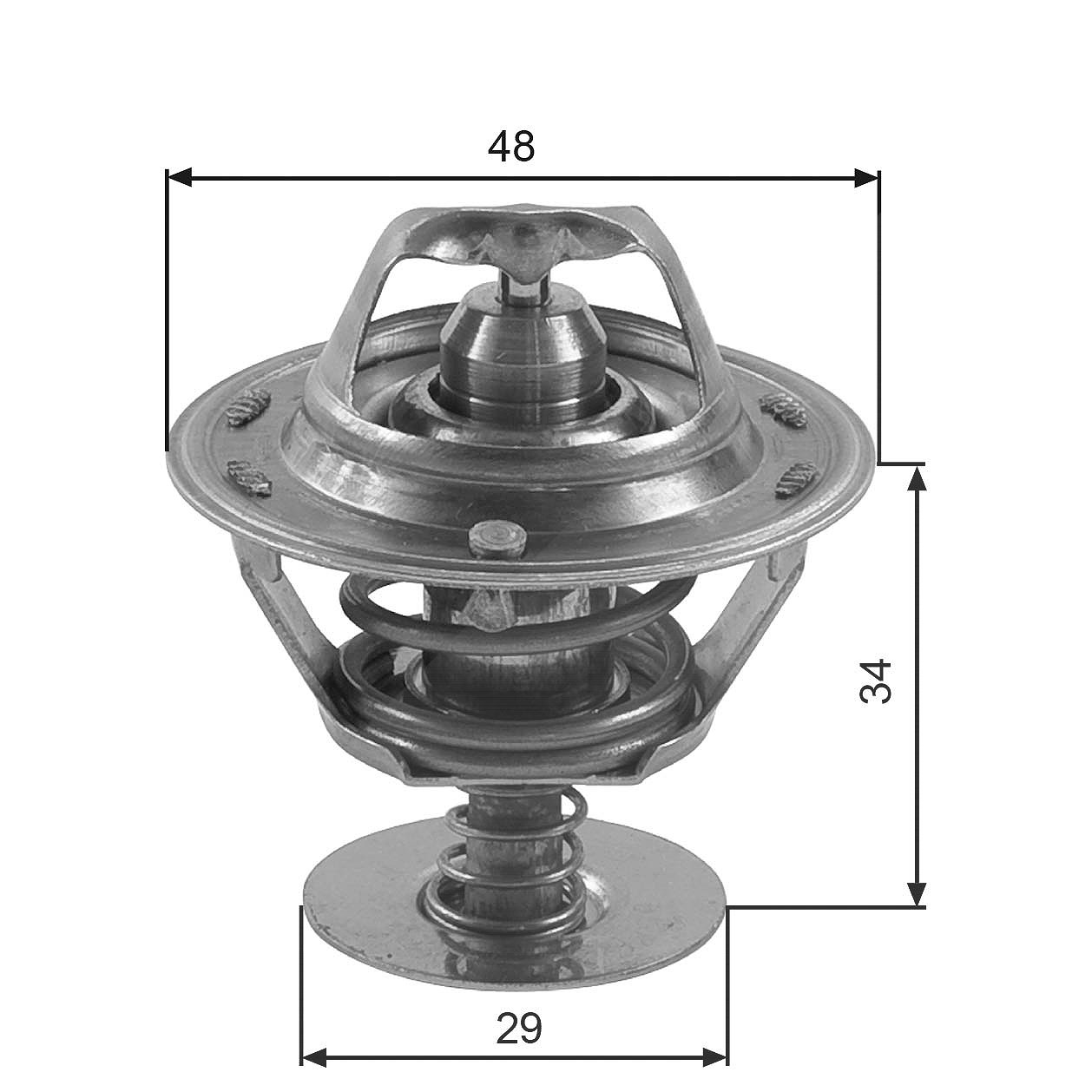 Gates Thermostat, Kühlmittel [Hersteller-Nr. TH39082G1] für Nissan, Geo, Toyota, VW, Daihatsu