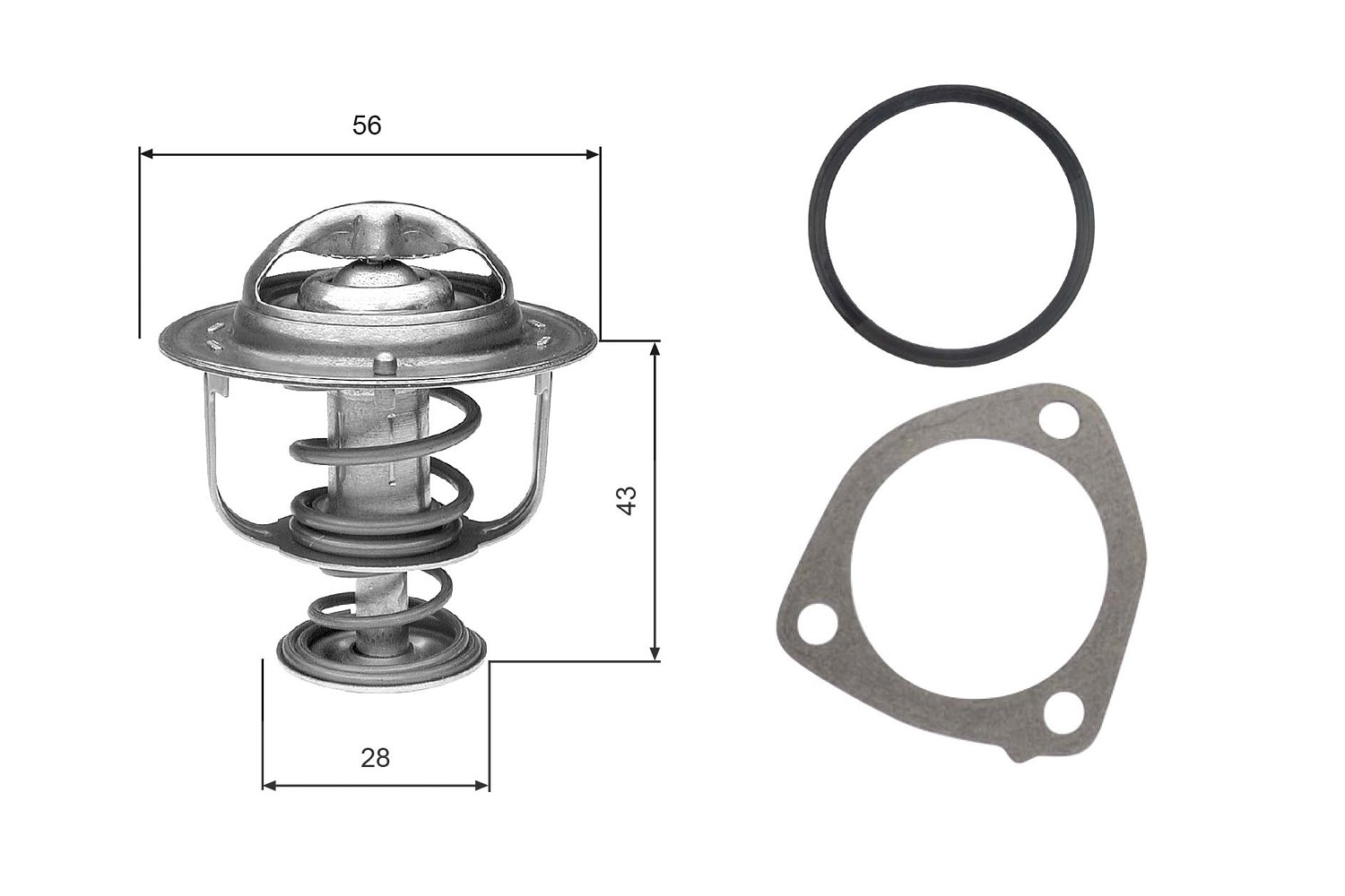 Gates Thermostat, Kühlmittel [Hersteller-Nr. TH31276G1] für Nissan, Dodge, Mitsubishi