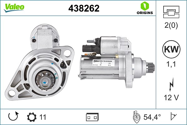 Valeo Starter [Hersteller-Nr. 438262] für Seat, Skoda, Audi, VW