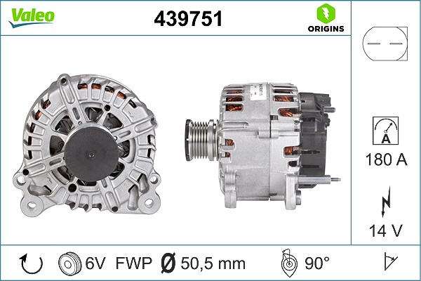 Valeo Generator [Hersteller-Nr. 439751] für Skoda, VW